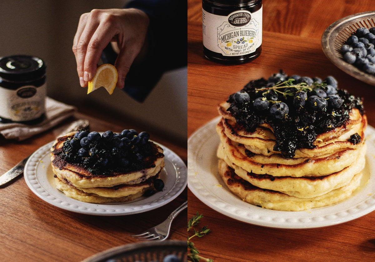 Nourishing Pancakes with Lemon Blueberry Jam