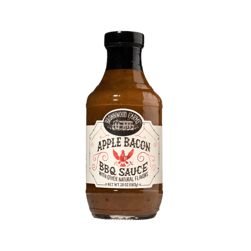 20oz bottle of Brownwood Farms Apple Bacon BBQ Sauce