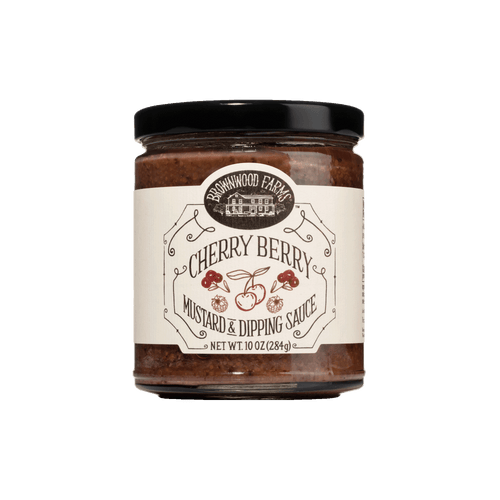 10oz jar of Brownwood Farms Cherry Berry Mustard and Dipping Sauce