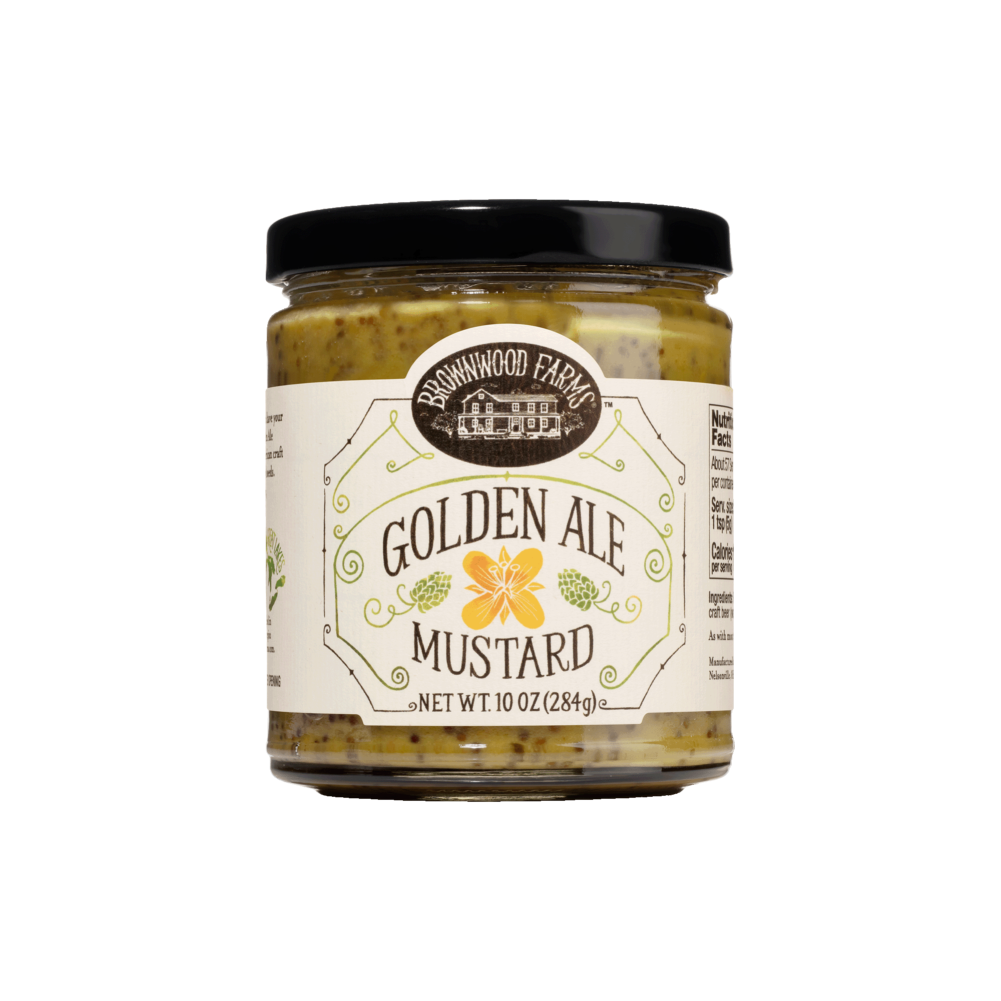 10oz jar of Brownwood Farms Golden Ale Mustard