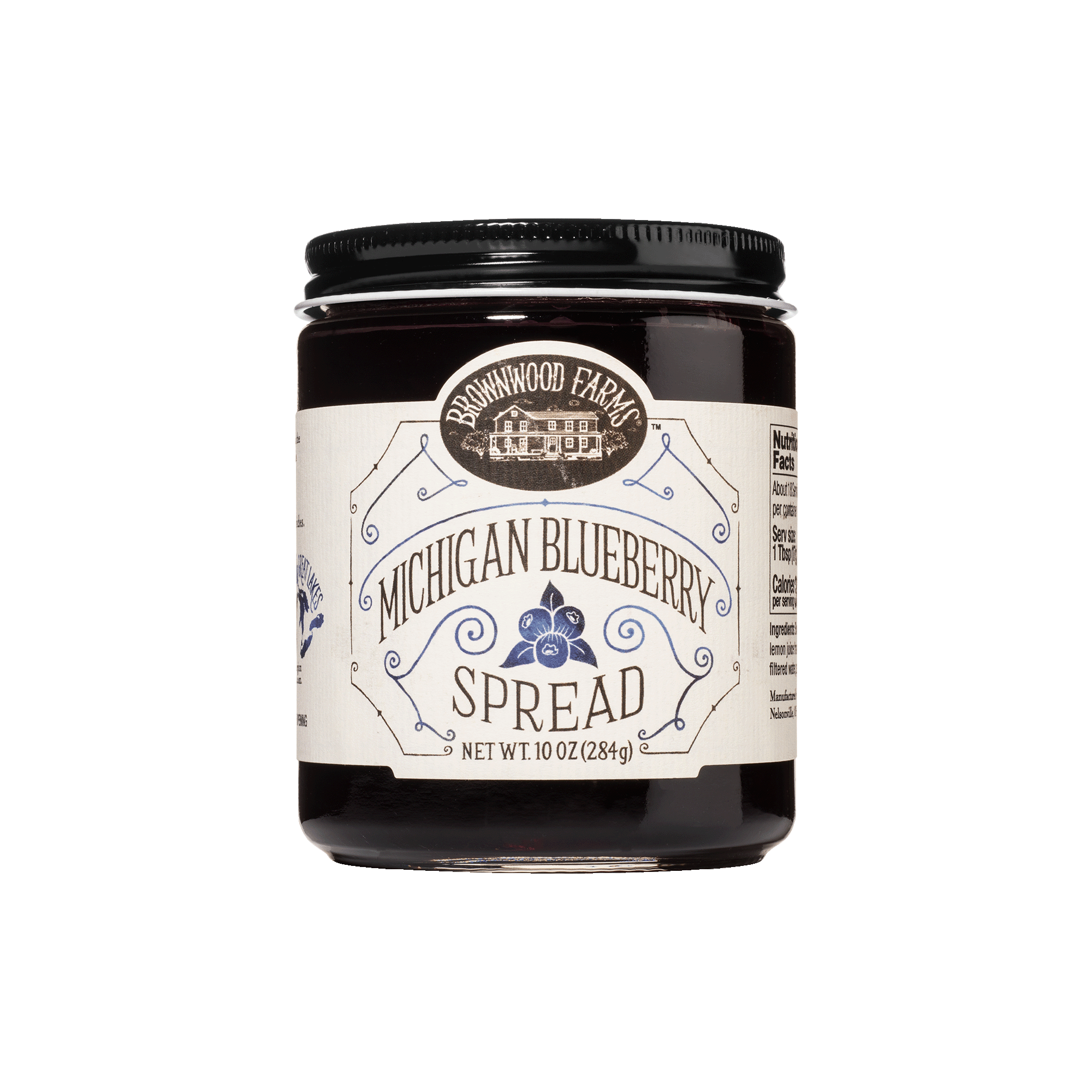 10oz jar of Brownwood Farms Michigan Blueberry Spread