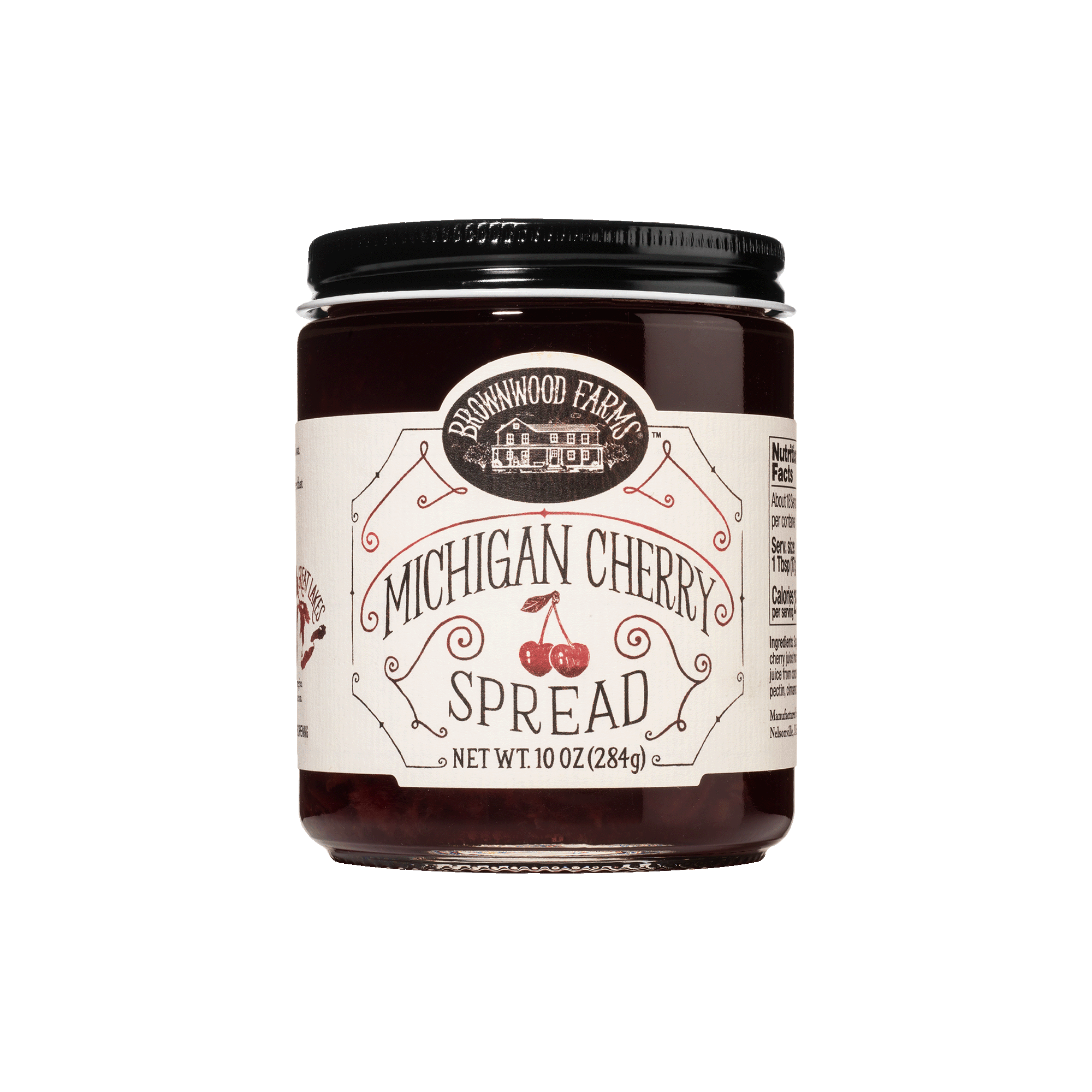 10oz jar of Brownwood Farm Michigan Cherry Spread