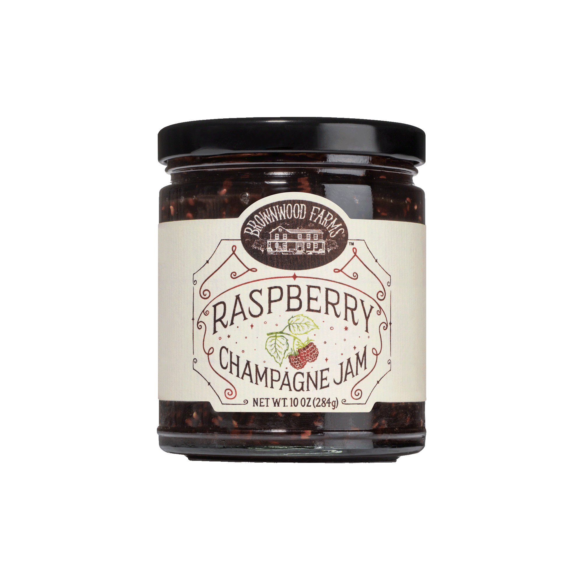 10oz Jar of Brownwood Farms Raspberry Champagne Jam